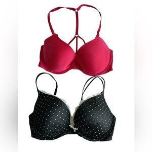 Bundle Victoria's Secret red and Black Polka Dot Bras